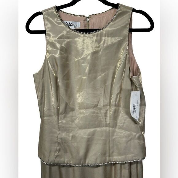 NWT Vintage Patra Gold Sleeveless Maxi Dress Matching Blazer Formal Gown Event - Picture 5 of 14
